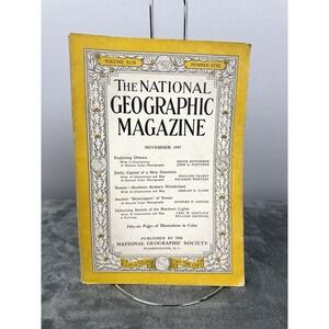 Vintage 1947 February National Geographic Journal Magazine Paperback Book